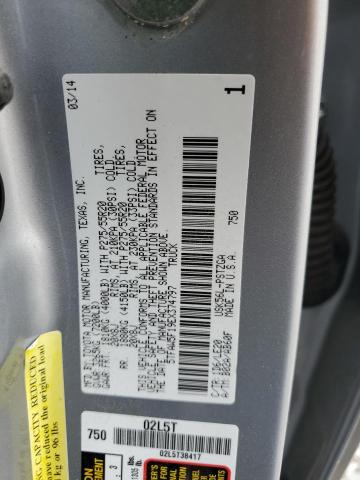 5TFAW5F19EX374797 - 2014 TOYOTA TUNDRA CREWMAX PLATINUM Silber Foto 12