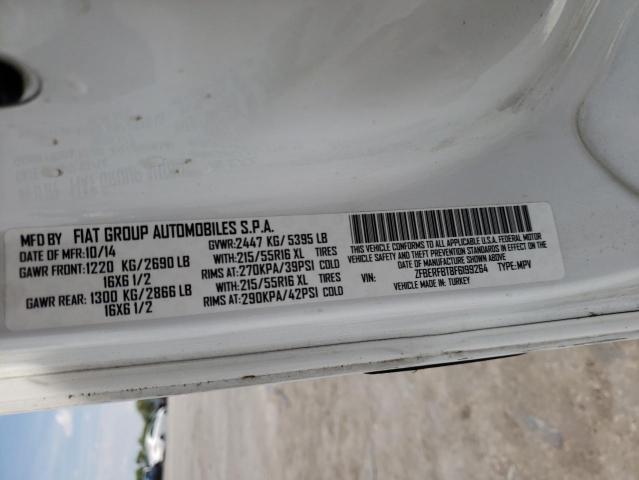 ZFBERFBT8F6199264 - 2015 RAM PROMASTER SLT 白色 照片 12