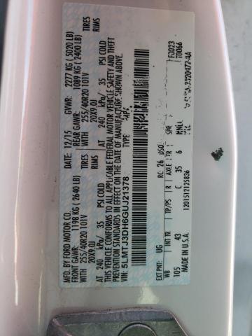 5LMTJ3DH6GUJ21378 - 2016 LINCOLN MKC RESERVE 白色 照片 13