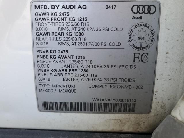 WA1ANAFY6J2015112 - 2018 AUDI Q5 PREMIUM Ağ foto 13