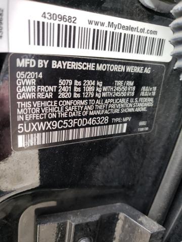 5UXWX9C53F0D46328 - 2015 BMW X3 XDRIVE28I BLACK photo 12
