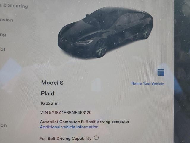5YJSA1E68NF463120 - 2022 TESLA MODEL S Qara foto 9