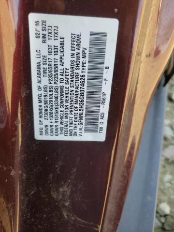 5FNRL5H36GB074626 - 2016 HONDA ODYSSEY SE BURGUNDY photo 13