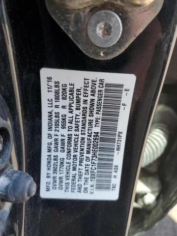 19XFC1F73HE002694 - 2017 HONDA CIVIC EXL BLACK photo 12