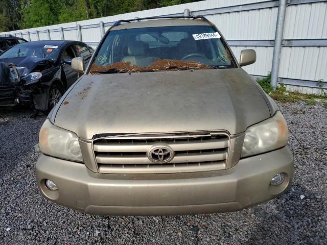 JTEDD21A350113825 - 2005 TOYOTA HIGHLANDER GOLD photo 5