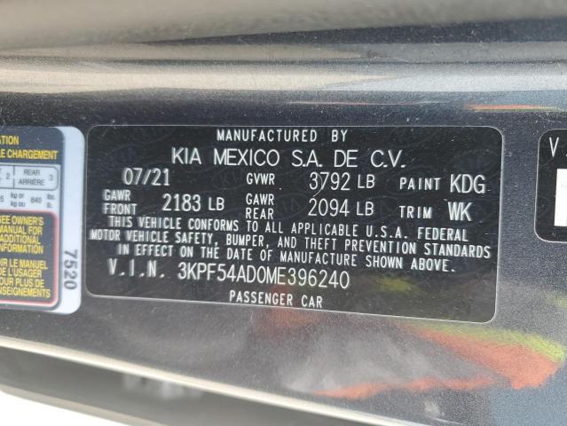 3KPF54AD0ME396240 - 2021 KIA FORTE EX GRAY photo 12