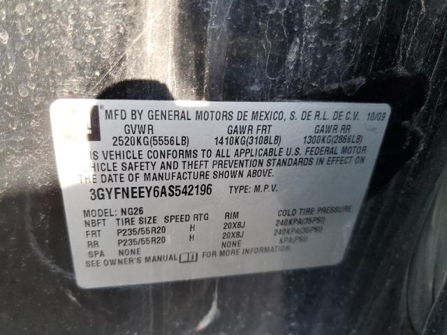 3GYFNEEY6AS542196 - 2010 CADILLAC SRX PERFORMANCE COLLECTION Қара фото 12