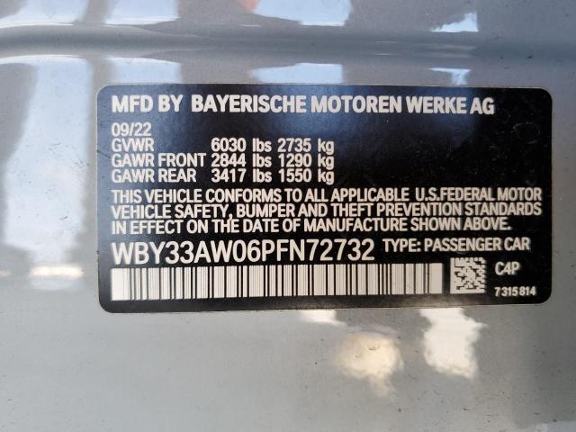 WBY33AW06PFN72732 - 2023 BMW I4 M50 GRAY photo 12