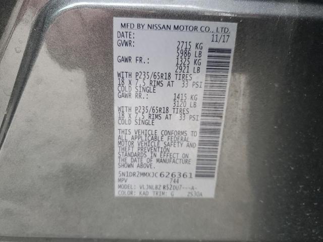 5N1DR2MMXJC626361 - 2018 NISSAN PATHFINDER S GRAY photo 13