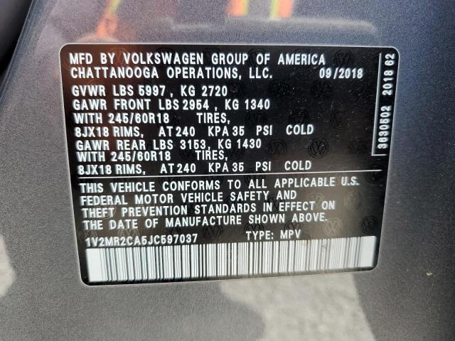 1V2MR2CA5JC597037 - 2018 VOLKSWAGEN ATLAS SEL Boz foto 14