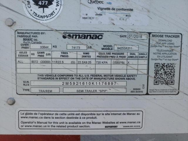 2M5921610K1176897 - 2019 UTILITY TRAILER Ağ foto 10