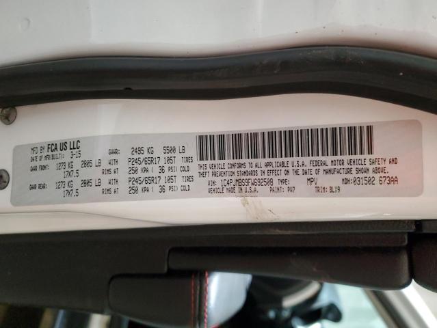 1C4PJMBS9FW692508 - 2015 JEEP CHEROKEE TRAILHAWK WHITE photo 14