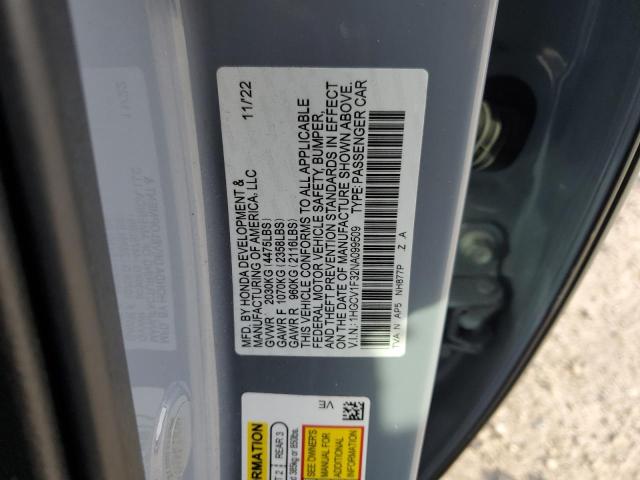 1HGCV1F32NA099509 - 2022 HONDA ACCORD SPORT BLUE photo 13