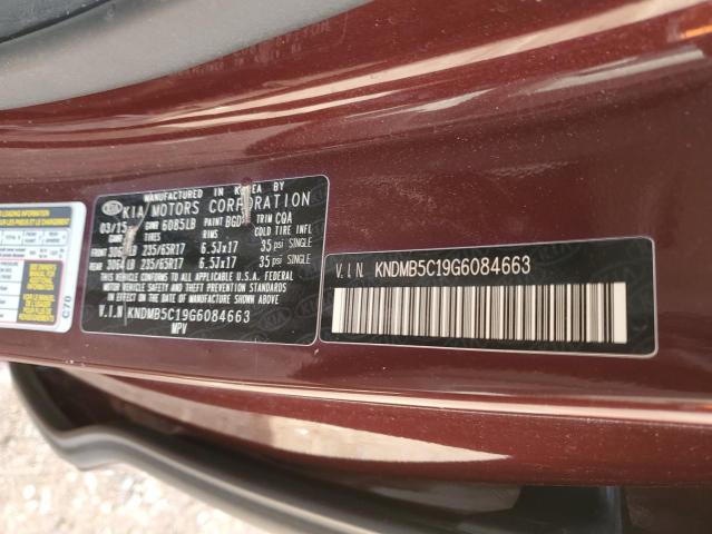 KNDMB5C19G6084663 - 2016 KIA SEDONA LX BURGUNDY photo 13