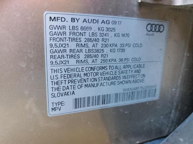 WA1VABF75JD012412 - 2018 AUDI Q7 PRESTIGE GOLD photo 13