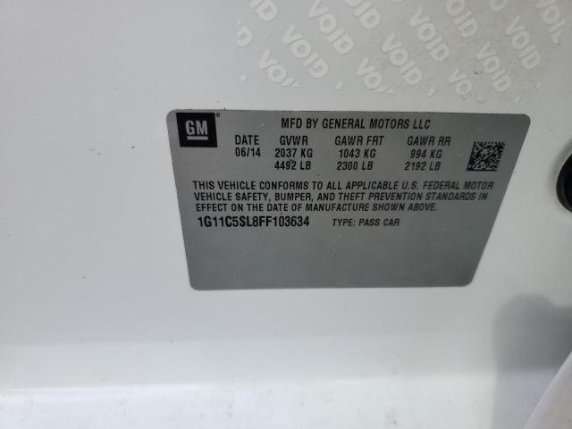 1G11C5SL8FF103634 - 2015 CHEVROLET MALIBU 1LT WHITE photo 12