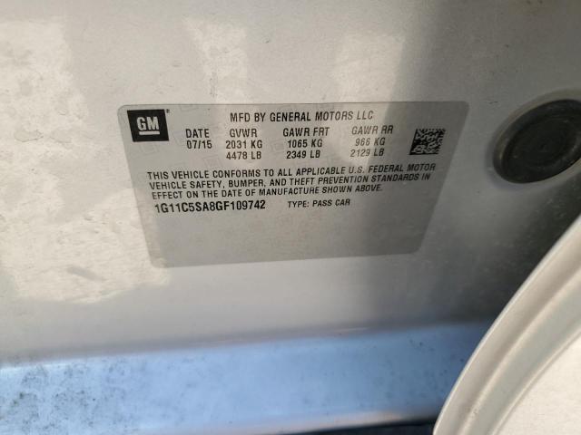 1G11C5SA8GF109742 - 2016 CHEVROLET MALIBU LIM LT 银色 照片 12