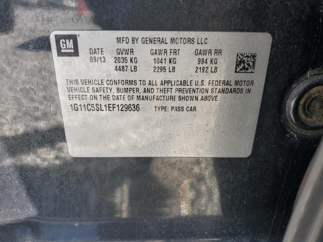 1G11C5SL1EF129636 - 2014 CHEVROLET MALIBU 1LT BLACK photo 12