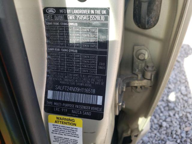 SALFT24N09H116518 - 2009 LAND ROVER LR2 HSE TECHNOLOGY BLACK photo 12