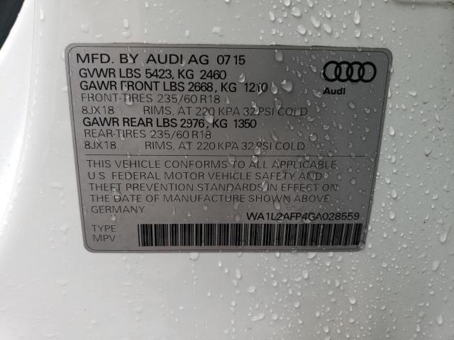 WA1L2AFP4GA028559 - 2016 AUDI Q5 PREMIUM PLUS WHITE photo 14