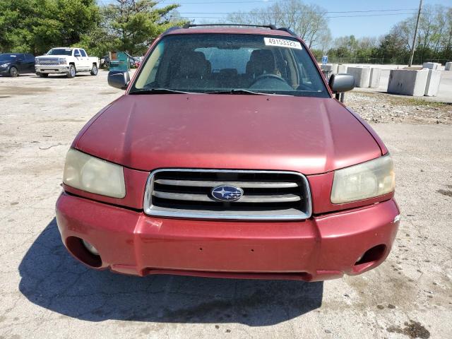 JF1SG65655H719909 - 2005 SUBARU FORESTER 2.5XS BURGUNDY photo 5