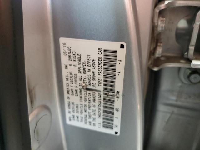 1HGCP2F7XAA164068 - 2010 HONDA ACCORD EX SILVER photo 12