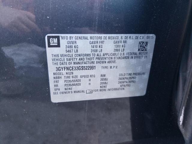 3GYFNCE33GS522991 - 2016 CADILLAC SRX PERFORMANCE COLLECTION Сұр фото 13