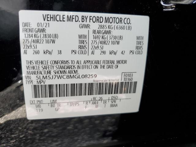 5LM5J7WC8MGL08259 - 2021 LINCOLN AVIATOR RESERVE BLACK photo 13