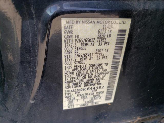 5N1AR18B08C644982 - 2008 NISSAN PATHFINDER S Qara foto 13