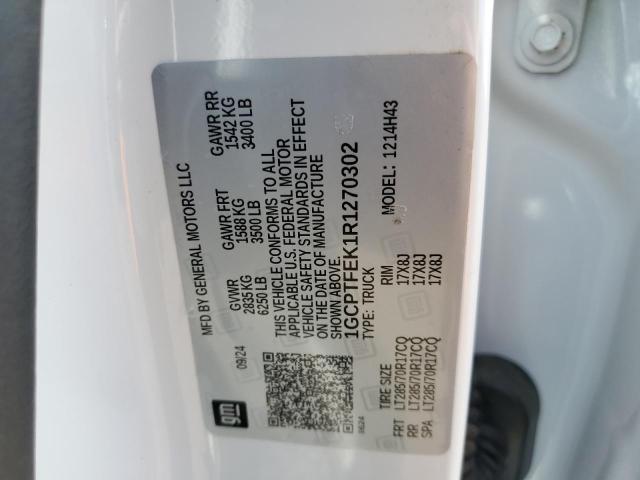 1GCPTFEK1R1270302 - 2024 CHEVROLET COLORADO ZR2 WHITE photo 12