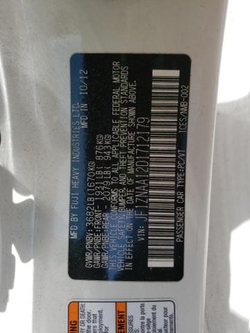 JF1ZNAA12D1712179 - 2013 TOYOTA SCION FR-S WHITE photo 12