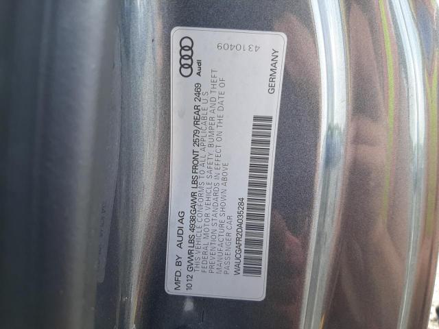 WAUCGAFR2DA035284 - 2013 AUDI S5 PREMIUM PLUS 灰色 照片 10