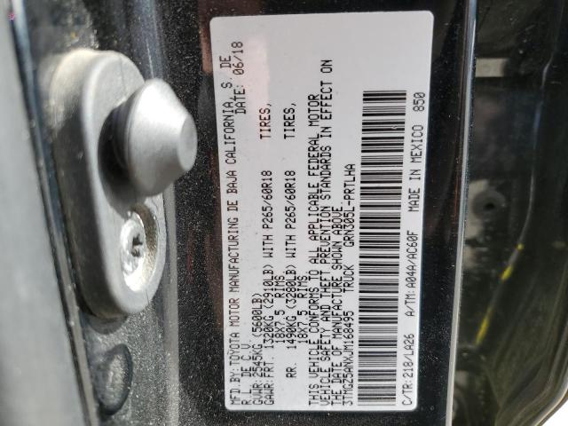 3TMGZ5ANXJM168495 - 2018 TOYOTA TACOMA DOUBLE CAB Чорний фото 12