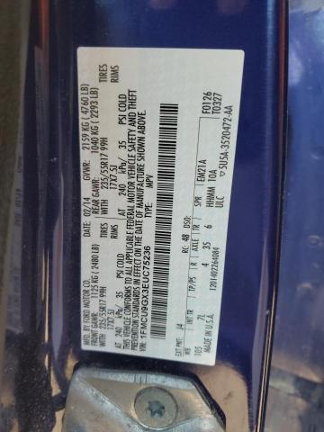 1FMCU9GX3EUC75236 - 2014 FORD ESCAPE SE BLUE photo 13