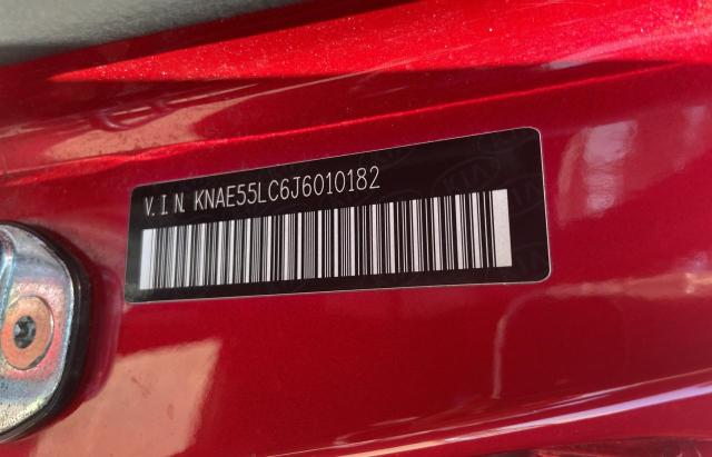 KNAE55LC6J6010182 - 2018 KIA STINGER GT2 RED photo 10