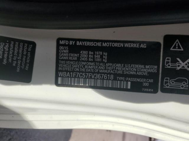 WBA1F7C57FV367618 - 2015 BMW 228 XI WHITE photo 12