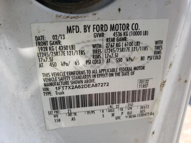 1FT7X2A62DEA87272 - 2013 FORD F250 SUPER DUTY WHITE photo 12