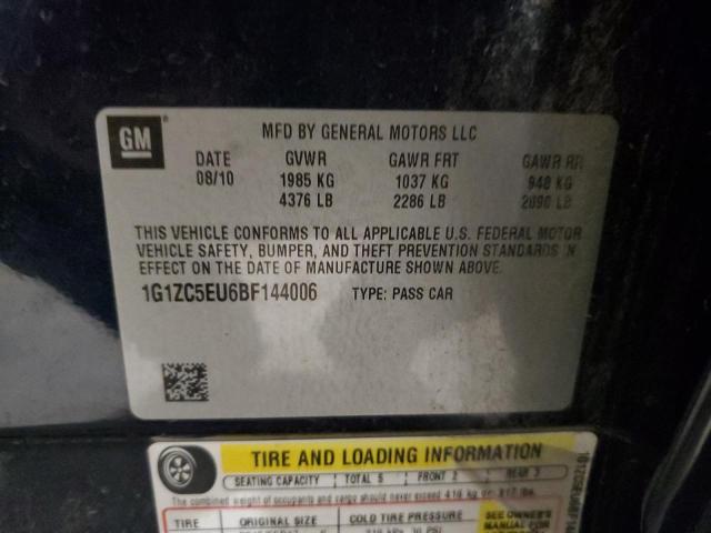 1G1ZC5EU6BF144006 - 2011 CHEVROLET MALIBU 1LT BLUE photo 12