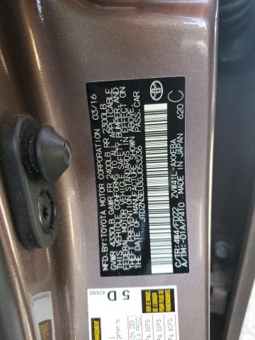 JTDZN3EU3GJ053236 - 2016 TOYOTA PRIUS V BROWN photo 13