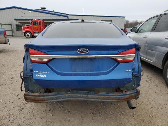 3FA6P0H72HR102439 - 2017 FORD FUSION SE BLUE photo 6