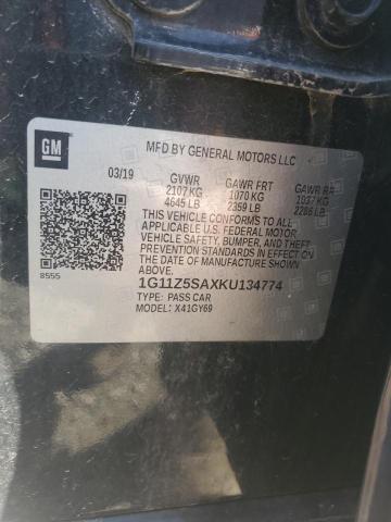1G11Z5SAXKU134774 - 2019 CHEVROLET IMPALA LT 黑色 照片 13