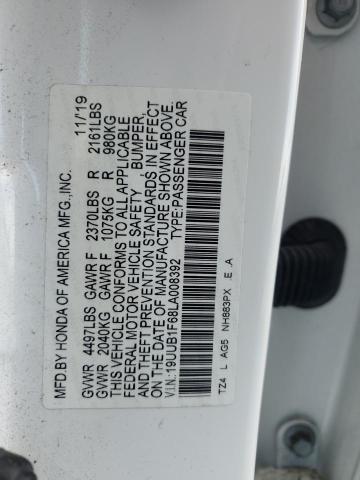 19UUB1F68LA008392 - 2020 ACURA TLX TECHNOLOGY WHITE photo 12