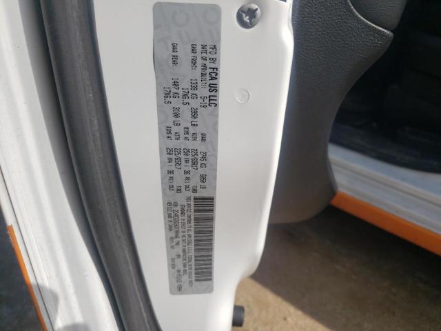 2C4RDGBG9KR704446 - 2019 DODGE GRAND CARA SE WHITE photo 10