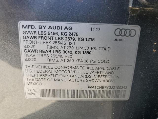 WA1CNBFY3J2100343 - 2018 AUDI Q5 PRESTIGE 灰色 照片 13