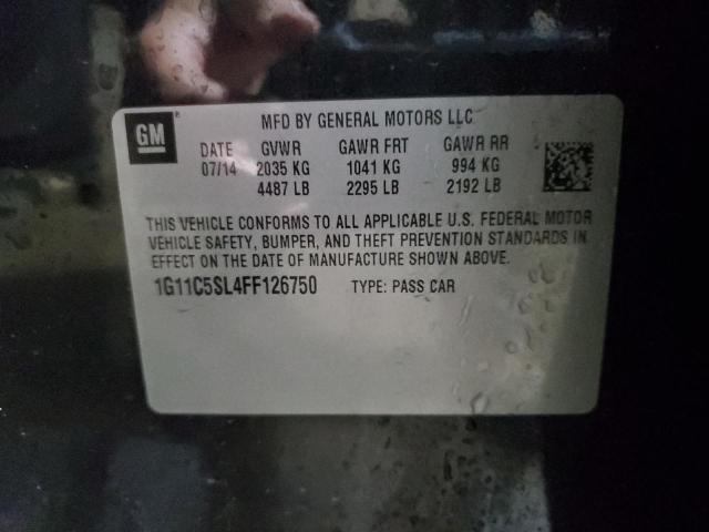 1G11C5SL4FF126750 - 2015 CHEVROLET MALIBU 1LT 黑色 照片 12