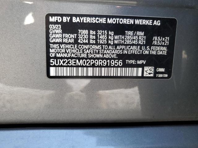 5UX23EM02P9R91956 - 2023 BMW X7 XDRIVE40I GRAY photo 13