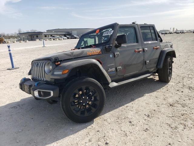1C4JJXP62NW198847 - 2022 JEEP WRANGLER U SAHARA 4XE GRAY photo 1