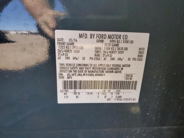 2LMTJ6LR1GBL69661 - 2016 LINCOLN MKX RESERVE TEAL photo 13