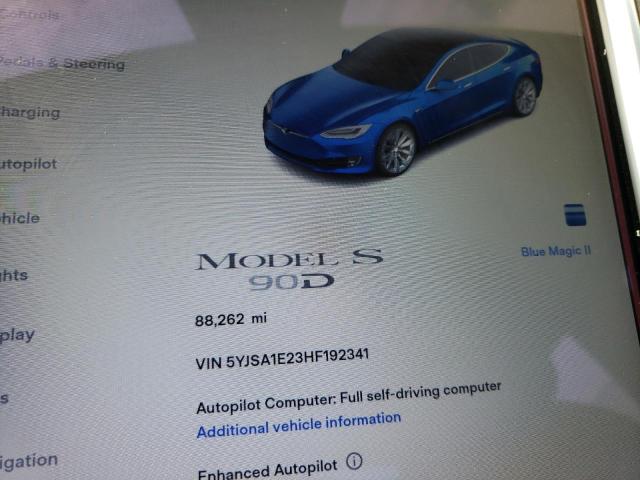 5YJSA1E23HF192341 - 2017 TESLA MODEL S Синій фото 9