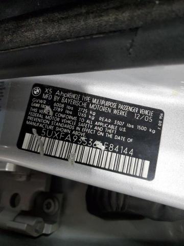 5UXFA93536LE84144 - 2006 BMW X5 4.8IS SILVER photo 12